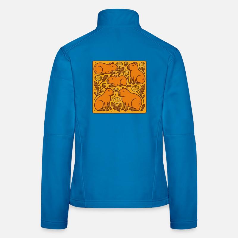 Chœur de Capybara en fleurs Veste en tissu softshell Femme