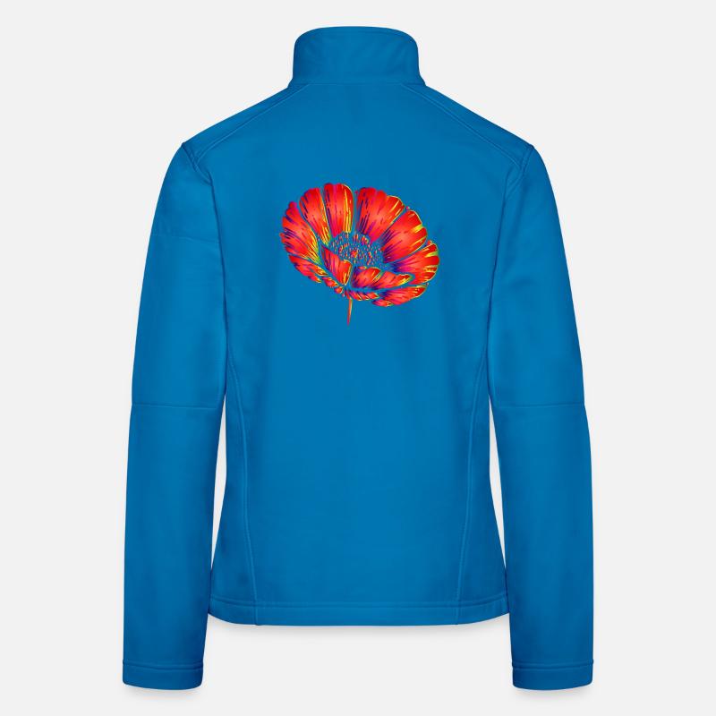 Pop Art néon Pop Art Décor Fleur Couleur Veste en tissu softshell Femme