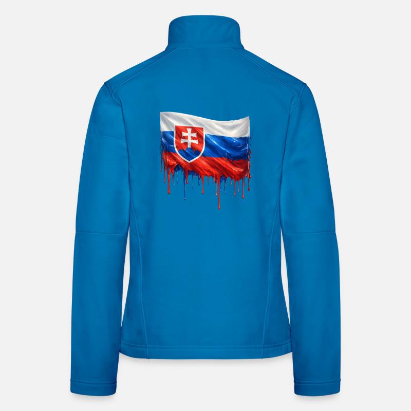 Drapeau Slovaquie Éclaboussures de couleur Veste en tissu softshell Femme