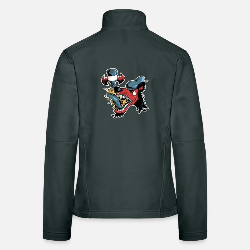 Wolf and flying beer Women's Softshell Jacket