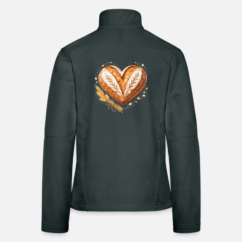 Herz Brot Backen Sauerteig Bäcker Design  Frauen Softshelljacke