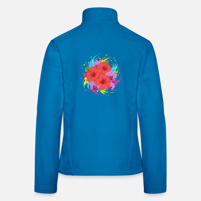 Hibiskus Farbenexplosion Frauen Softshelljacke