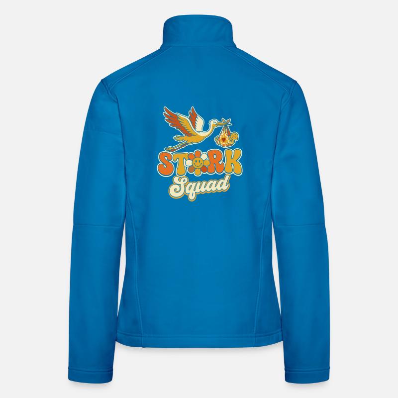 Stork Squad Retro Style Women's Softshell Jacket