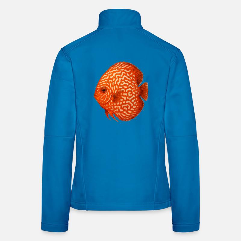 Oranger Diskusfisch-Aquarium Amazonas Frauen Softshelljacke
