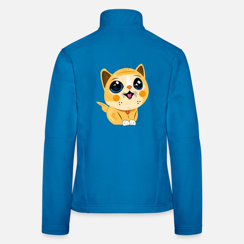 Smiling Kawaii Cat - Women's Softshell Jacket - light blue