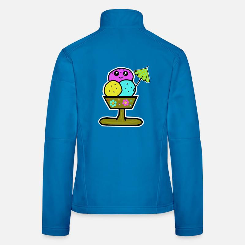Bunter Eisbecher Eiscreme Eiskreme Eis Frauen Softshelljacke