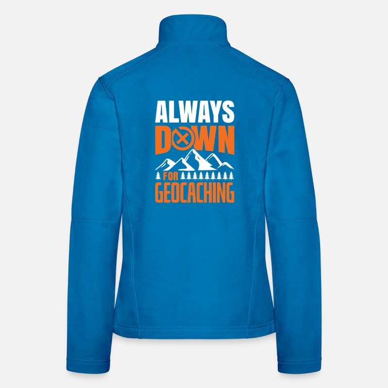Down For Geocaching GPS Hunter Art Frauen Softshelljacke