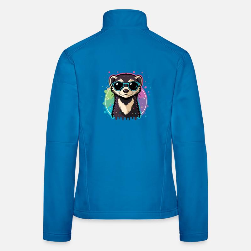Regenbogenotterblaue Brille Frauen Softshelljacke