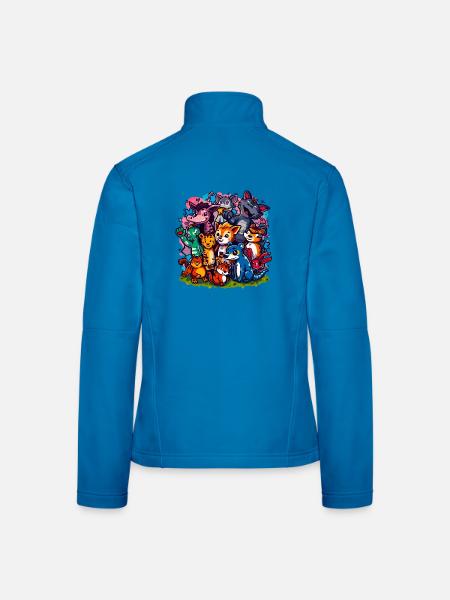 Cartoonfarben der Tiergruppe - Frauen Softshelljacke - Lichtblau - Hinten