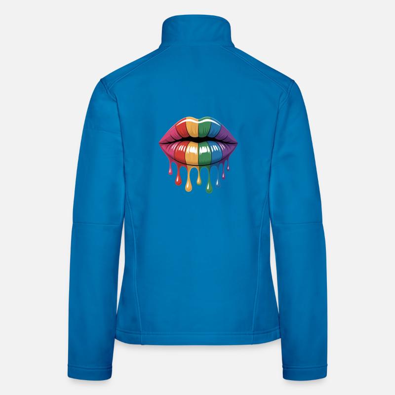 Rainbow Lips Drops lgbtqia+ Veste en tissu softshell Femme