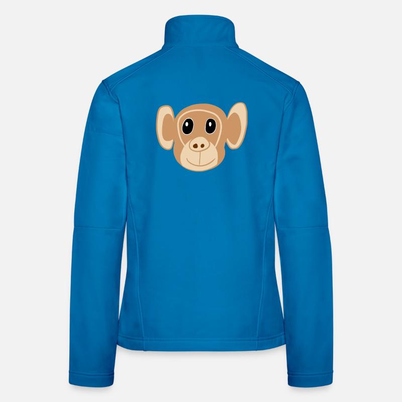 Cute Monkey Face Print Monkey Monkey Kids Women's Softshell Jacket