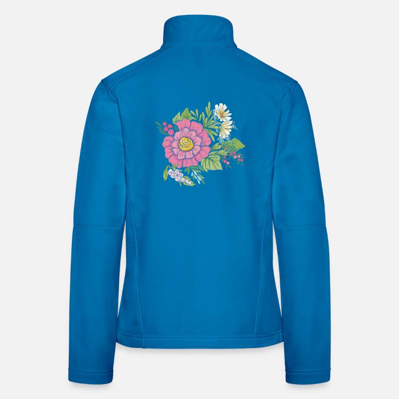  Blumenbild Frauen Softshelljacke