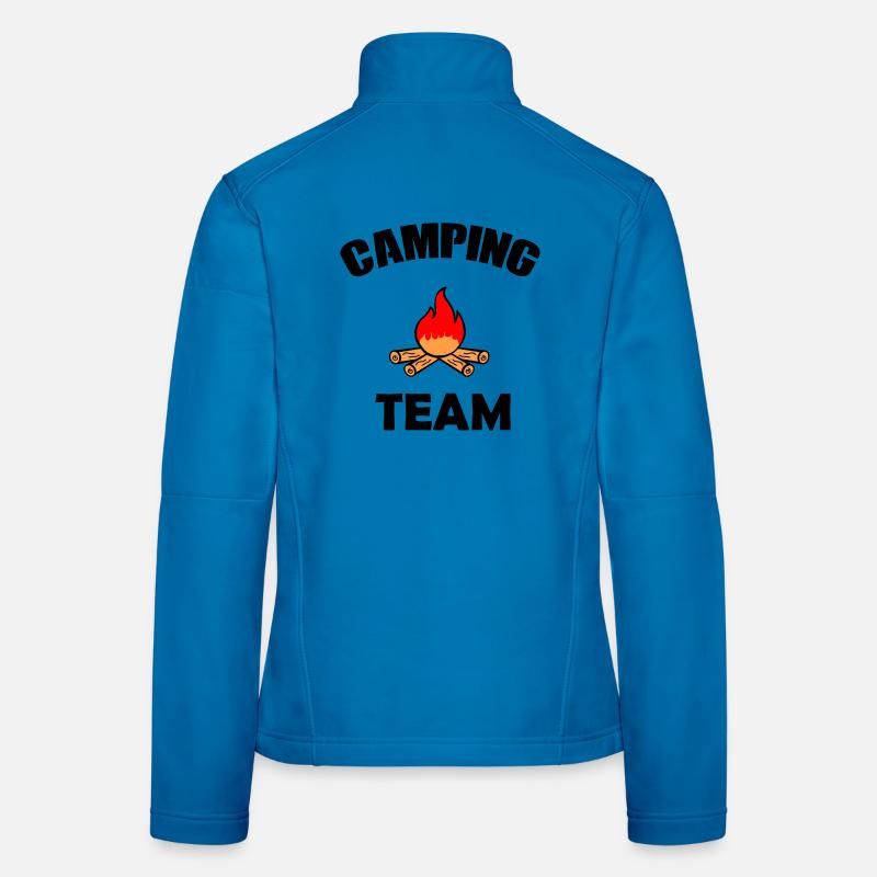Conception de la silhouette du feu de camp Veste en tissu softshell Femme
