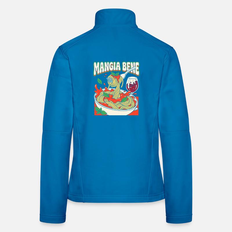 Mangia Bene Pasta Illustration Frauen Softshelljacke