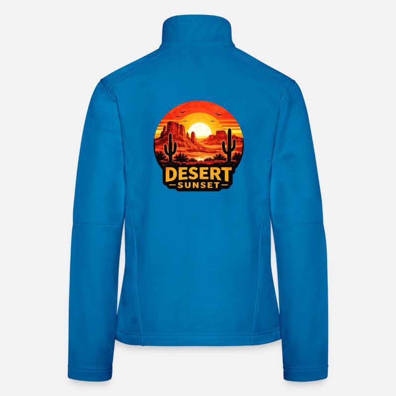 Adventure Desert Sunset Cactus Landscape Women's Softshell Jacket