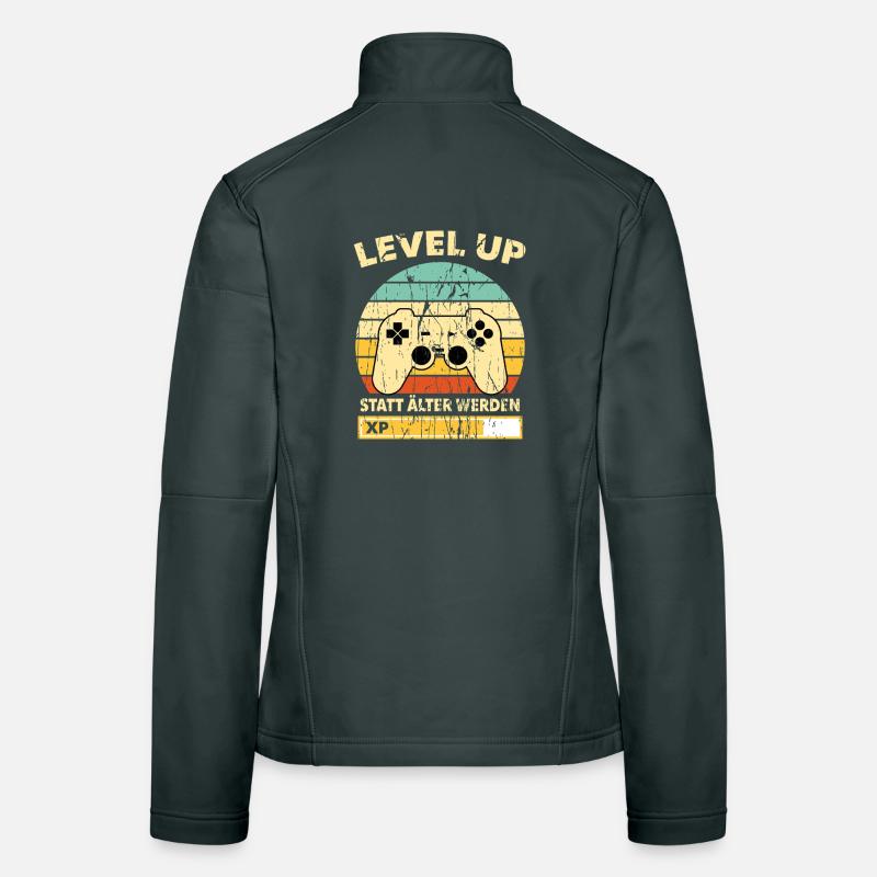 Level Up Retro Controller XP Geburtstag Frauen Softshelljacke