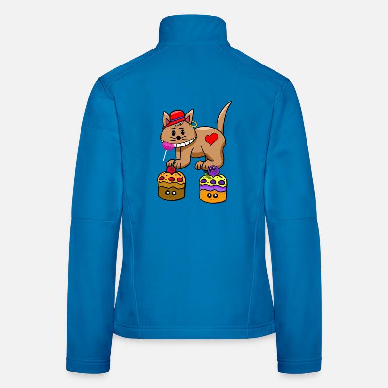 Cat Candy Snacking Muffin Lollipop Women's Softshell Jacket