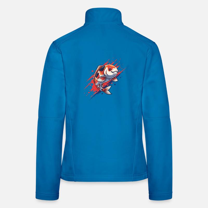 Style rouge bleu Koi-Splash Veste en tissu softshell Femme