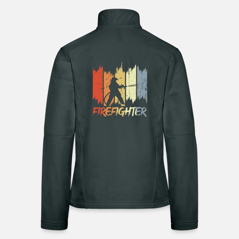 Look rétro des pompiers Veste en tissu softshell Femme
