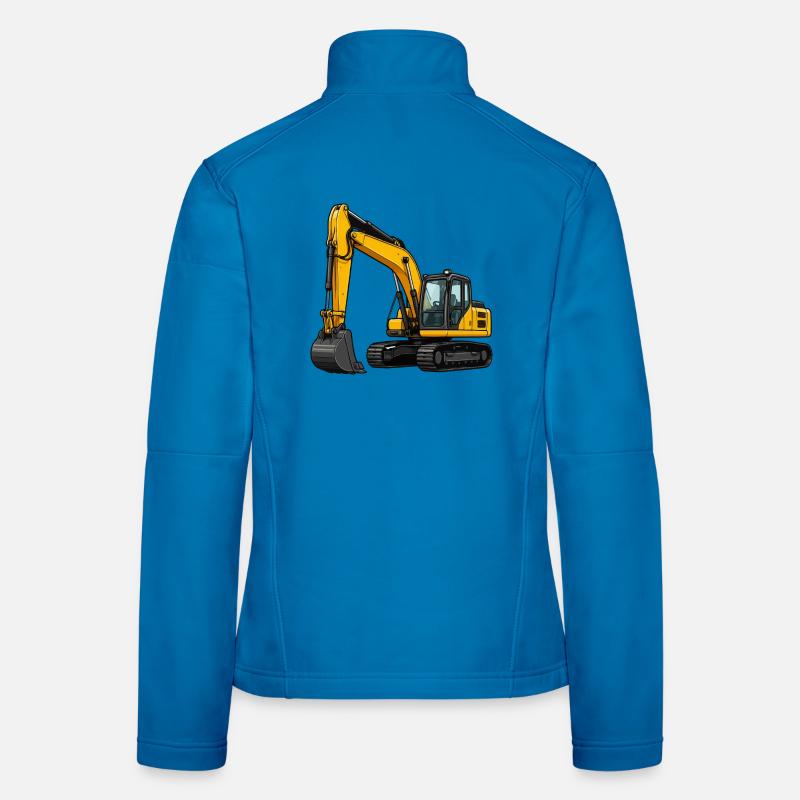 Yellow excavator on construction site Women's Softshell Jacket