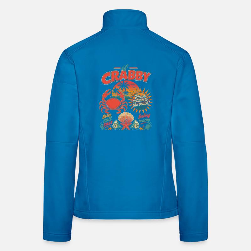 Si Crabby Beach Retro Sunset Veste en tissu softshell Femme