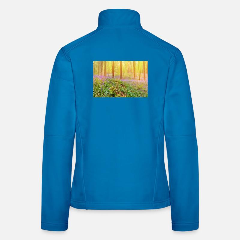 Sunlit Bluebell Forest Glow Women's Softshell Jacket