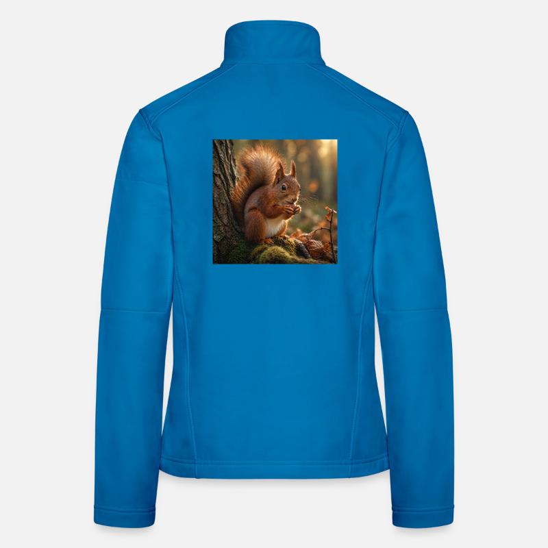 Écureuil dans la forêt ensoleillée Veste en tissu softshell Femme