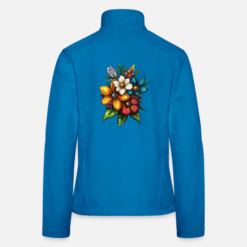 Bouquet d’explosion de couleurs Veste en tissu softshell Femme