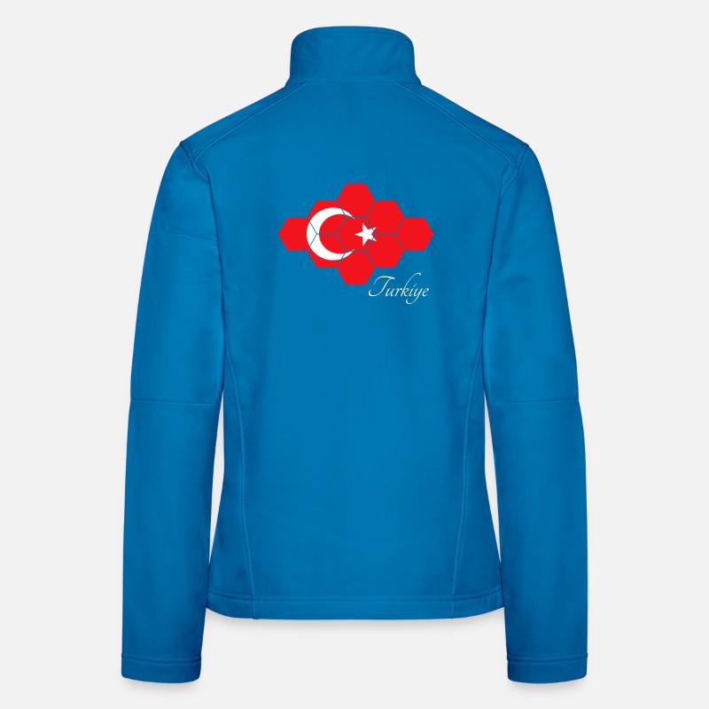 Art hexagonal du drapeau turc Veste en tissu softshell Femme