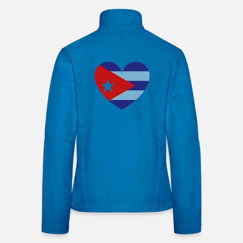 Drapeau du Cœur de Cuba Veste en tissu softshell Femme