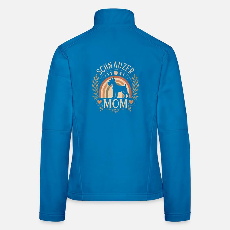 Schnauzer Mama Vintage Regenbogen Frauen Softshelljacke