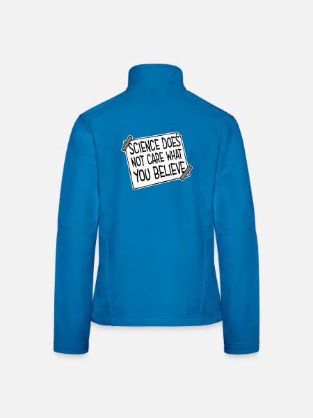 La science se moque de ce que vous croyez Logo des faits - Veste en tissu softshell Femme - bleu clair - Dos