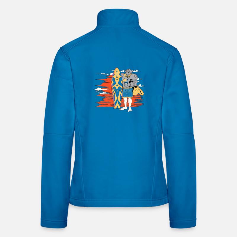 Chevalier surfeur dans le soleil couchant Veste en tissu softshell Femme