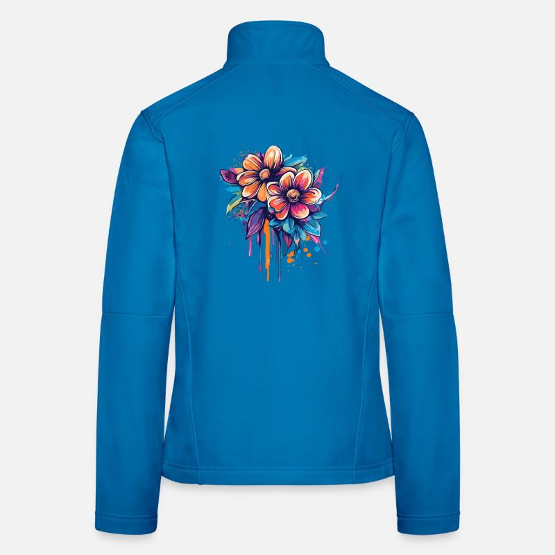 Bouquet Explosion de Couleurs Veste en tissu softshell Femme