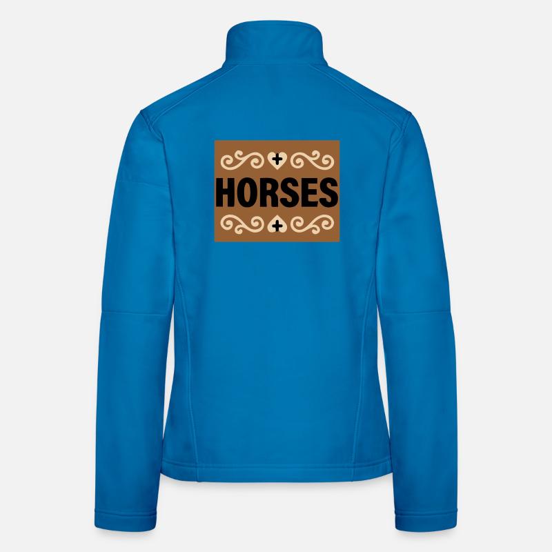 Lettrage des chevaux Retro Riding Veste en tissu softshell Femme