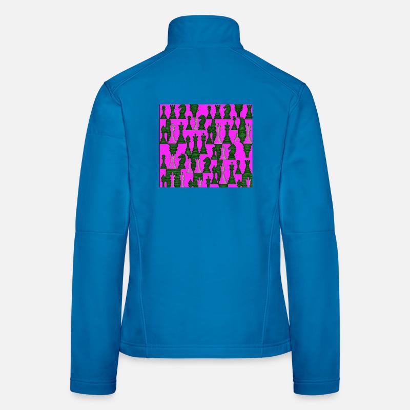 Chess pattern in bright colors Women's Softshell Jacket