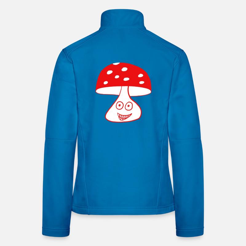 Champignon joyeux avec visage Veste en tissu softshell Femme