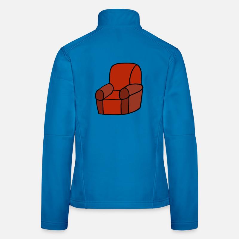 Silhouette de chaise longue rouge Veste en tissu softshell Femme