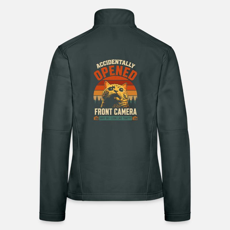 La caméra frontale ouvre accidentellement le chat Veste en tissu softshell Femme