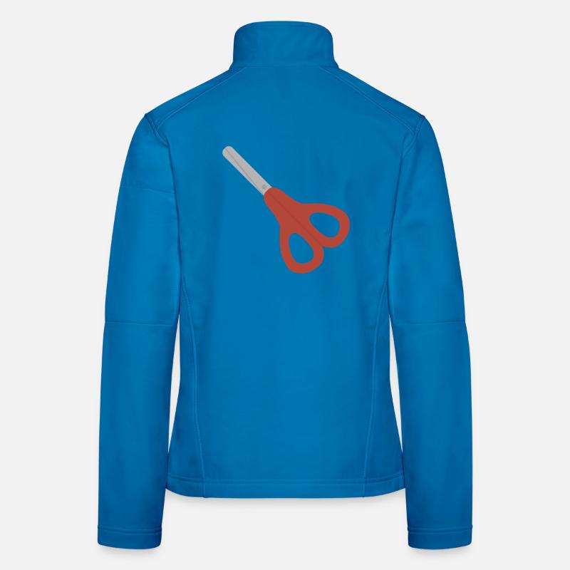 Rote Schere-Ikone Frauen Softshelljacke