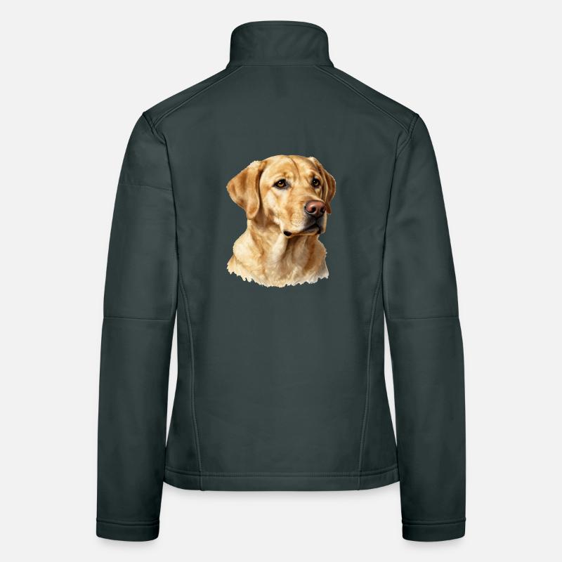 Porträt eines Golden Retrievers Frauen Softshelljacke