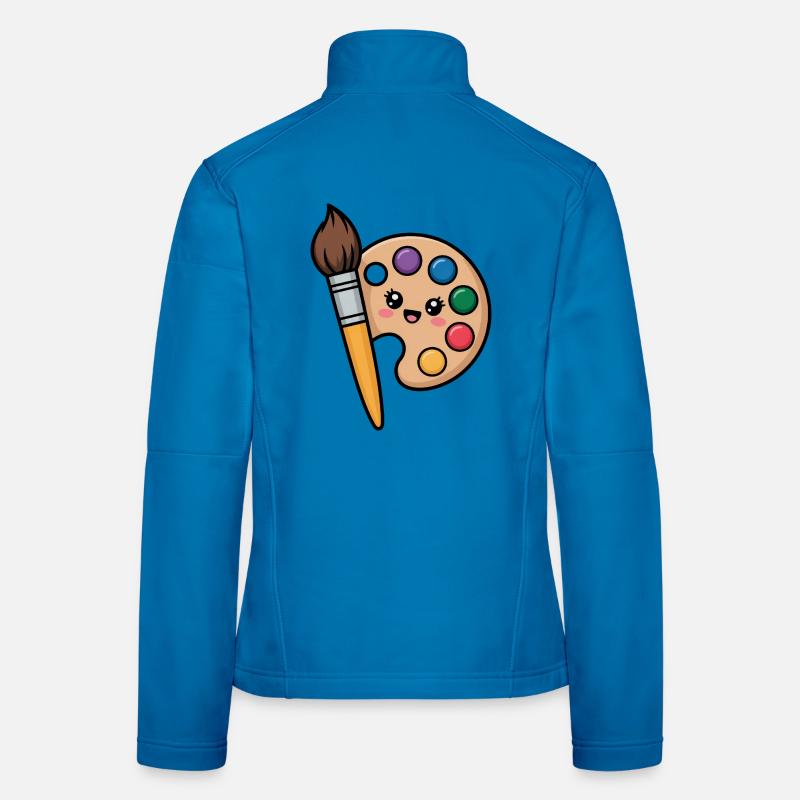 Painter Brush and Paint Palette Women's Softshell Jacket