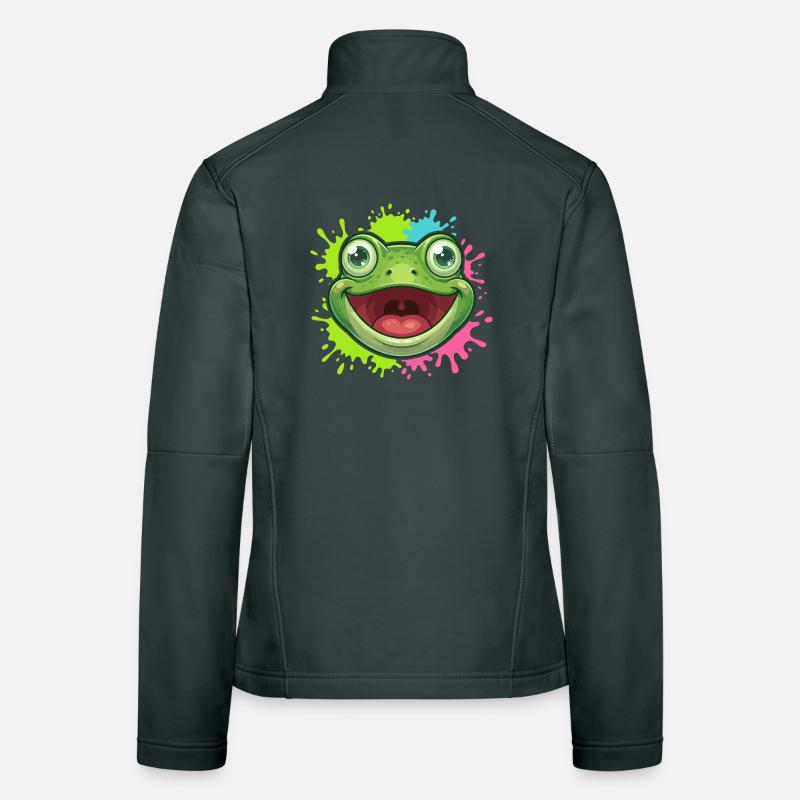 Éclaboussure joyeuse de grenouilles Veste en tissu softshell Femme
