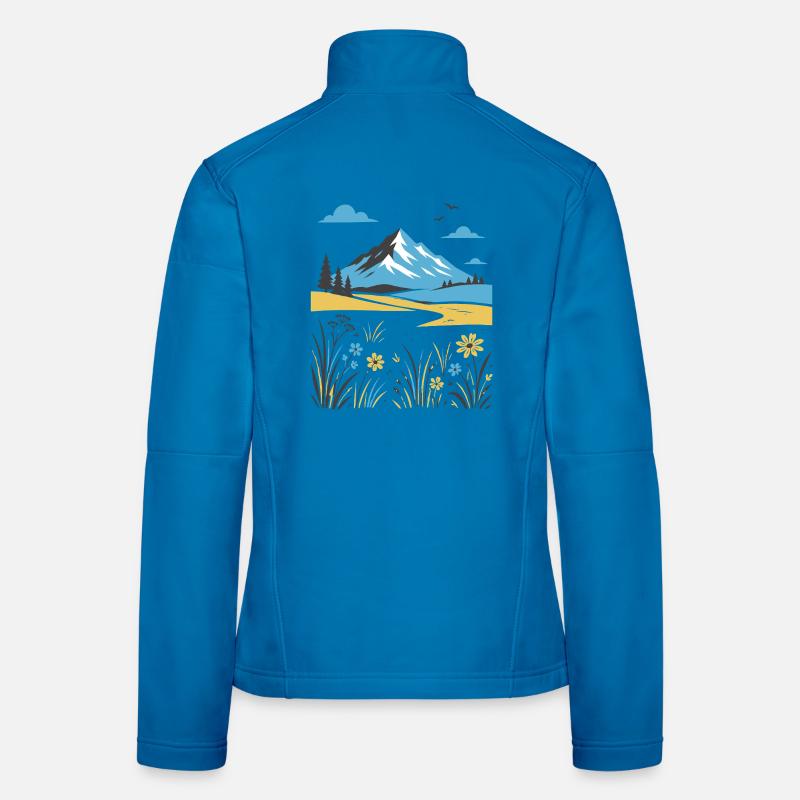 Mountain landscape with flowering meadows Women's Softshell Jacket