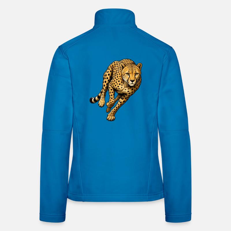 Motif sauvage à imprimé léopard Veste en tissu softshell Femme