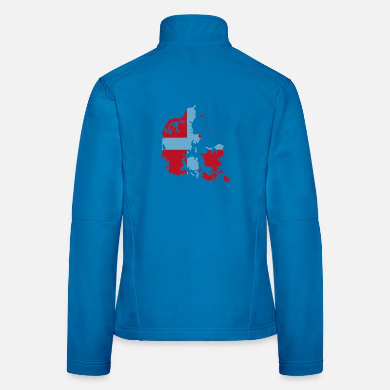 Denmark Flag Map Women's Softshell Jacket