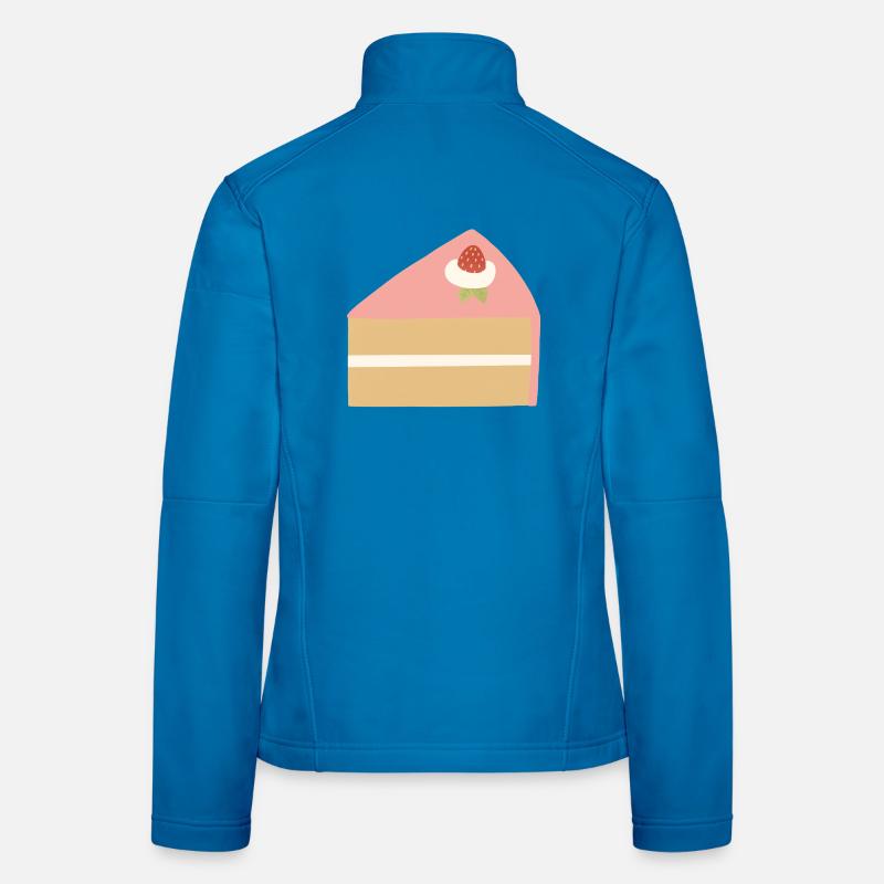 Rosa Erdbeerkuchen-Scheibe Illustration Frauen Softshelljacke