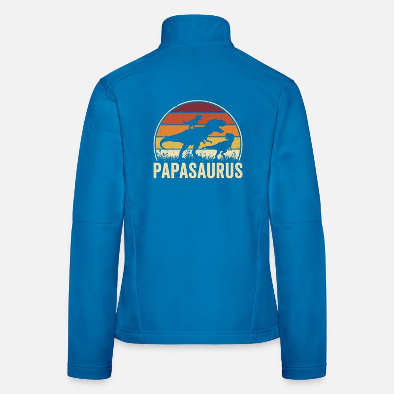 Papasaurus Dad Dinosaur Father Papa Women's Softshell Jacket