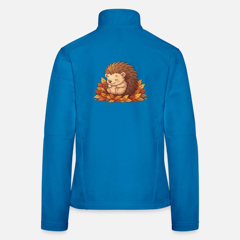 Cuddly hedgehog in autumn leaves Women's Softshell Jacket