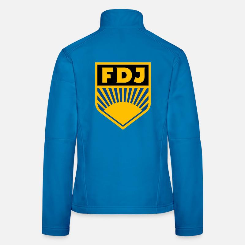FDJ - Freie Deutsche Jugend Logo (dreifarbig) Frauen Softshelljacke